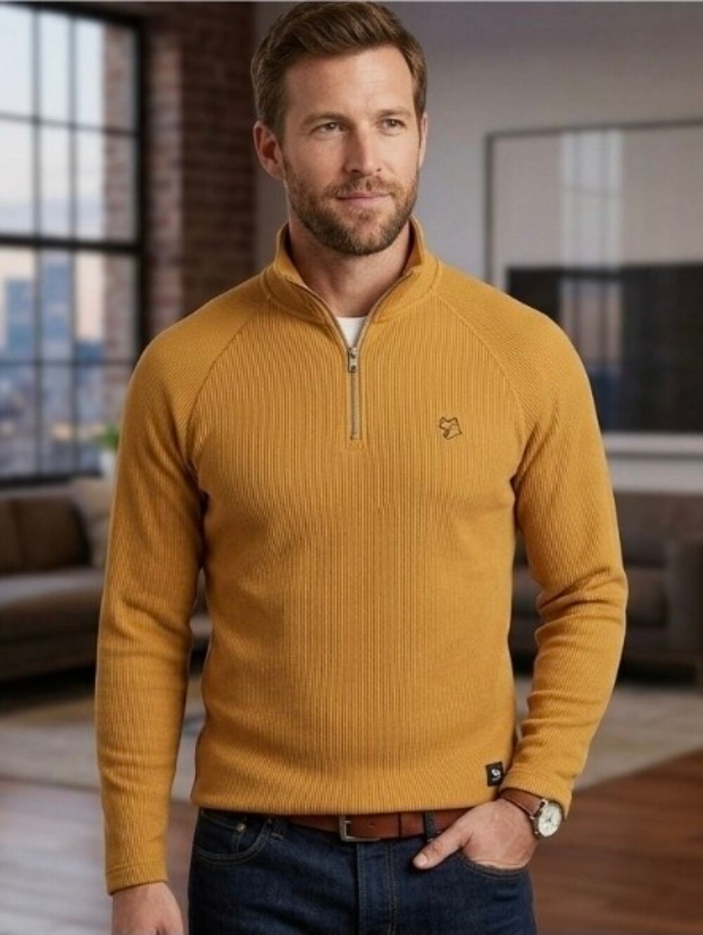 MOJO Sportswear Sweater Size XL Mens XLarge Top Fish Hook Shirt Pullover Mo Jo